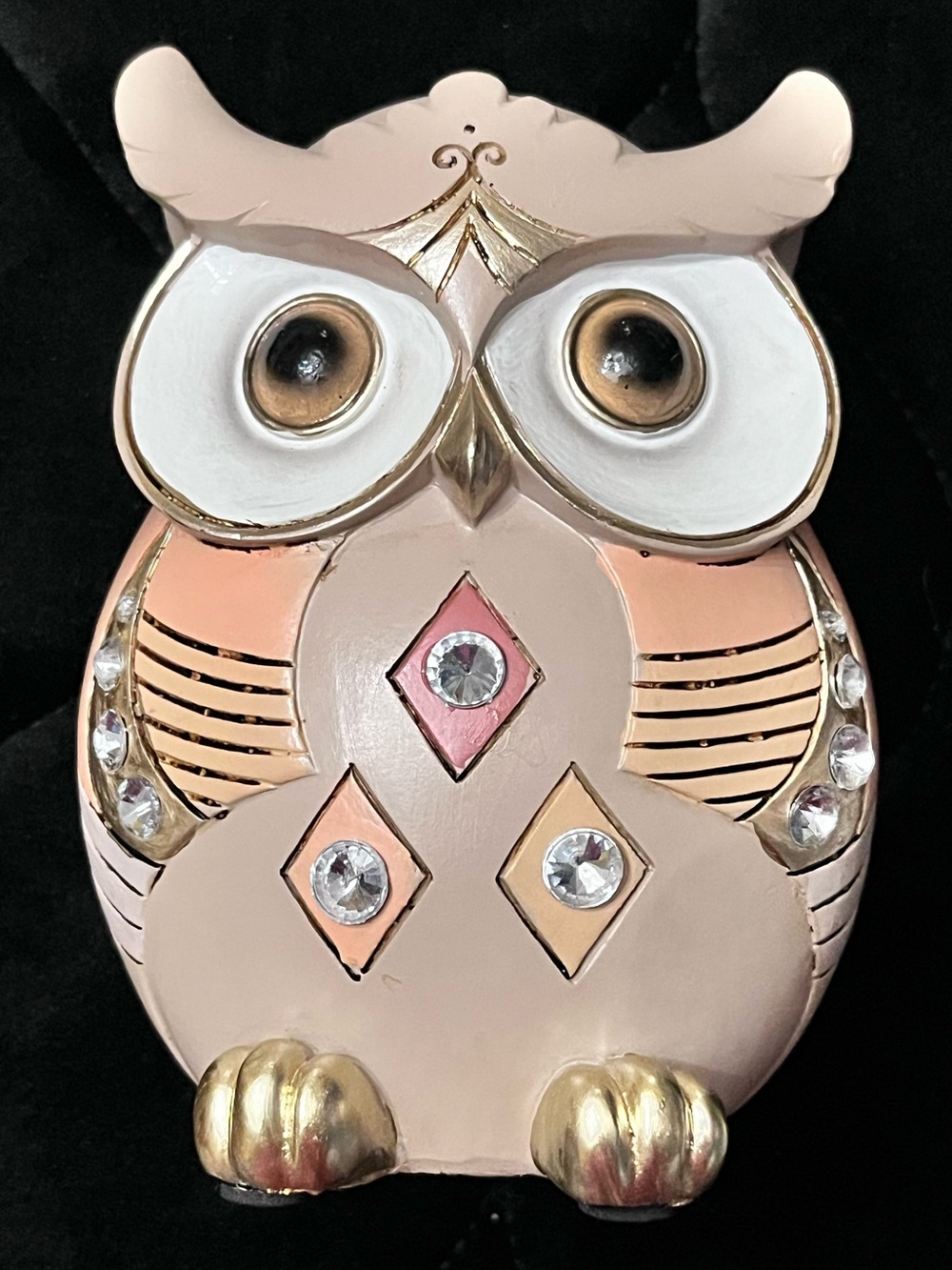 Hand Painted Vintage Look Owl Figurine
